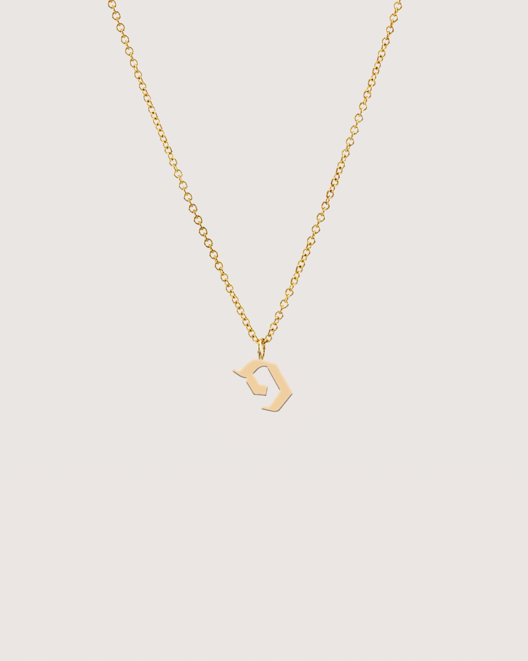 letter pendant - Large Aleph-Bet Gold Pendant