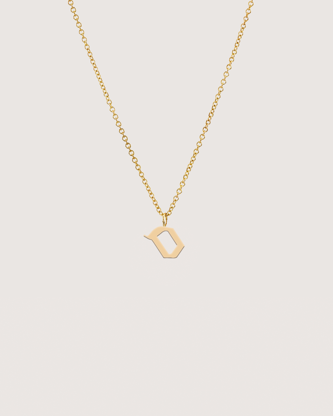 letter pendant - Large Aleph-Bet Gold Pendant