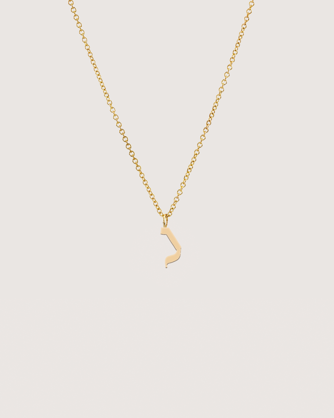 letter pendant - Large Aleph-Bet Gold Pendant