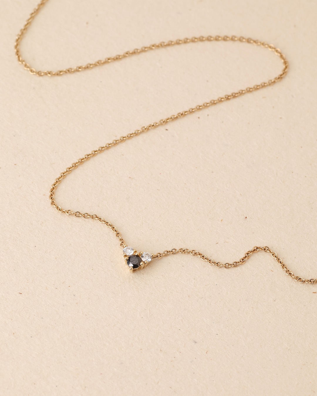 Tatiana Gold Necklace Black & White Diamonds