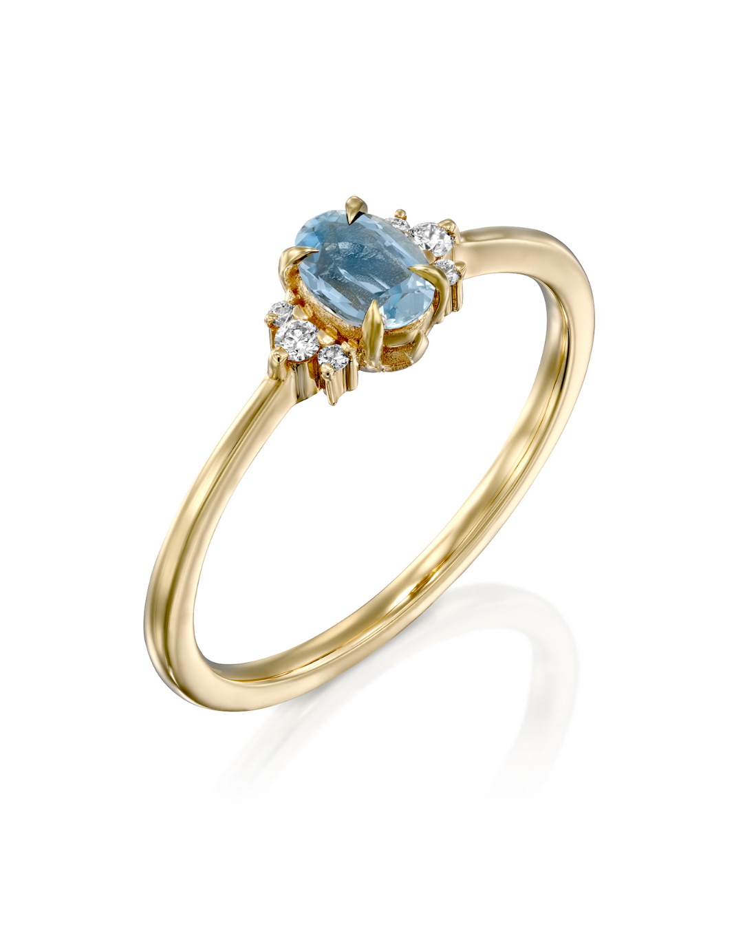 Ella Ring with Aquamarine and Diamonds
