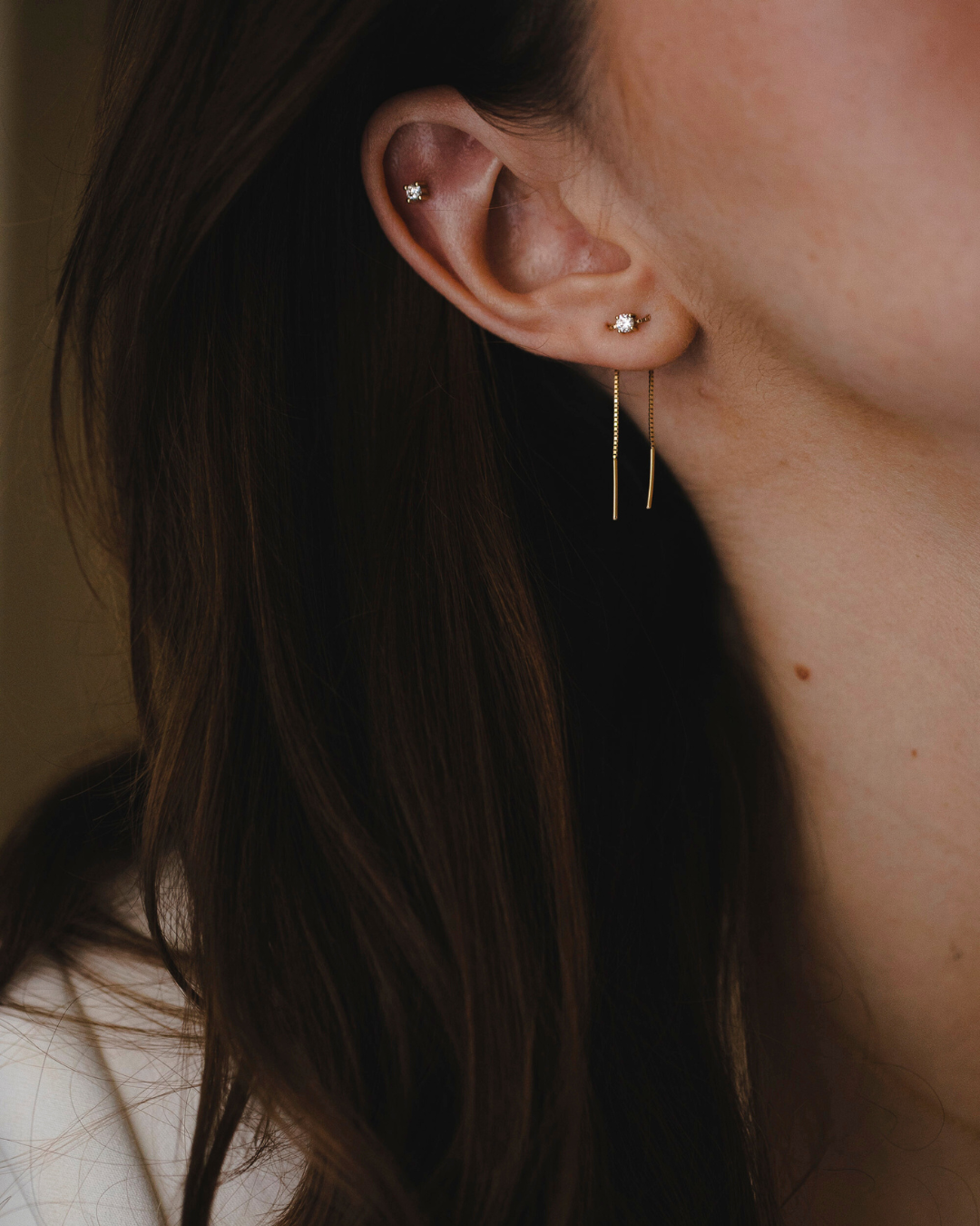 Nina Earring White Diamond 3 mm