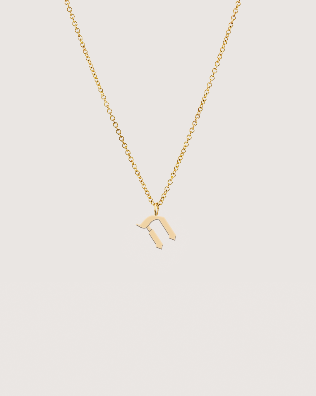 letter pendant - Large Aleph-Bet Gold Pendant
