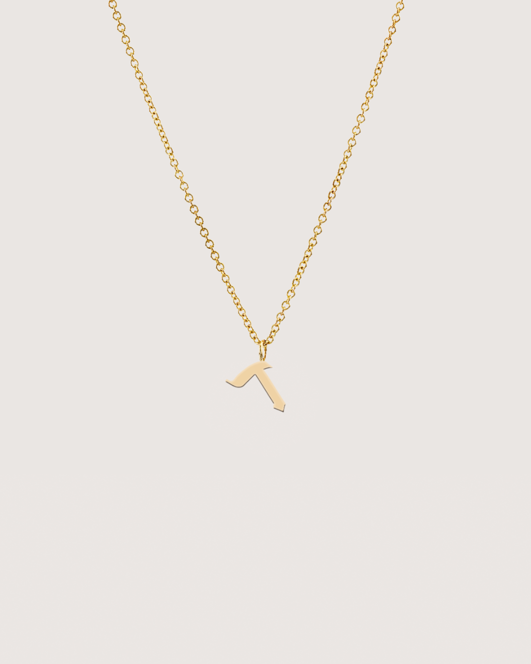 letter pendant - Large Aleph-Bet Gold Pendant