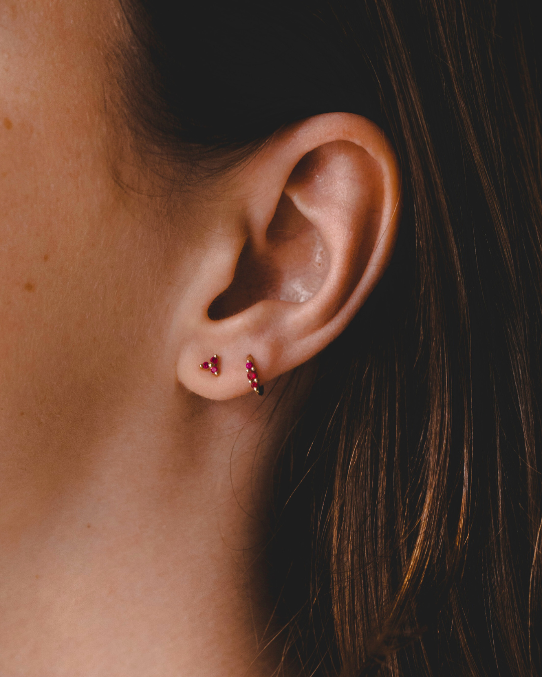 Mini Grace Earring With Ruby