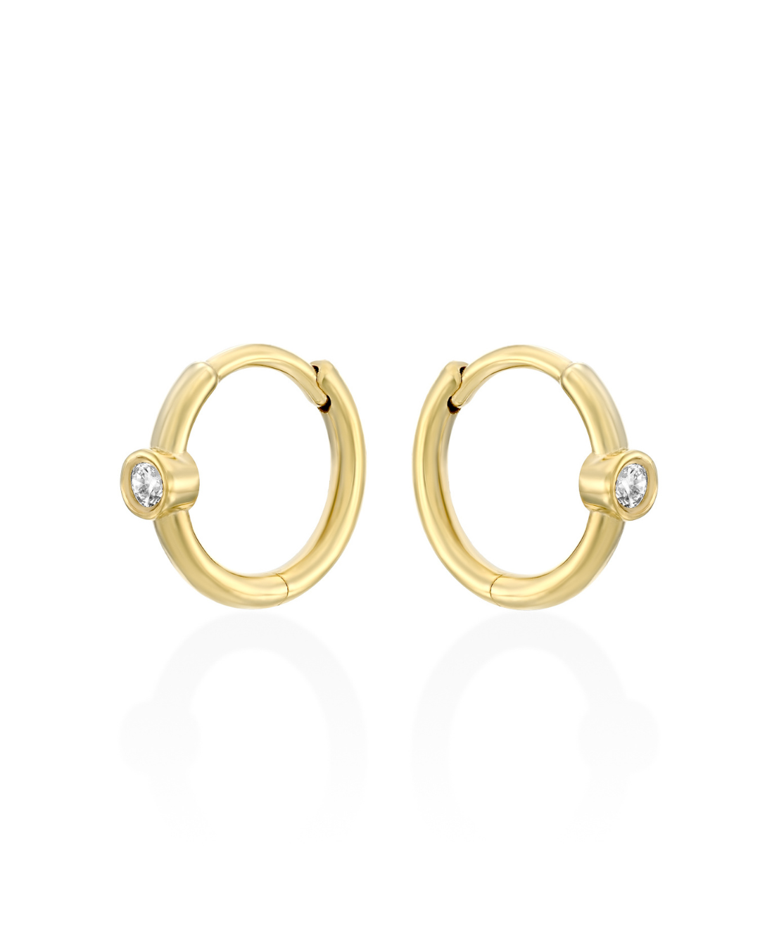 Alexis Medium Hoop Gold Earring Diamond