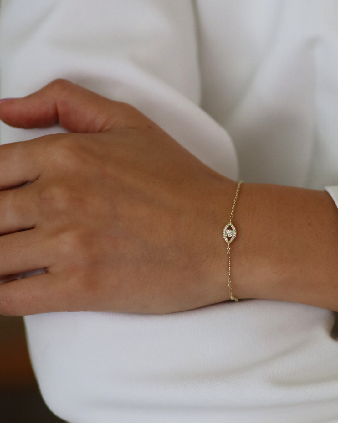 Evil Eye Gold Bracelet With Diamonds