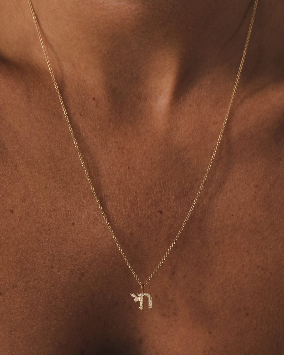 Chai Gold Necklace with Diamonds