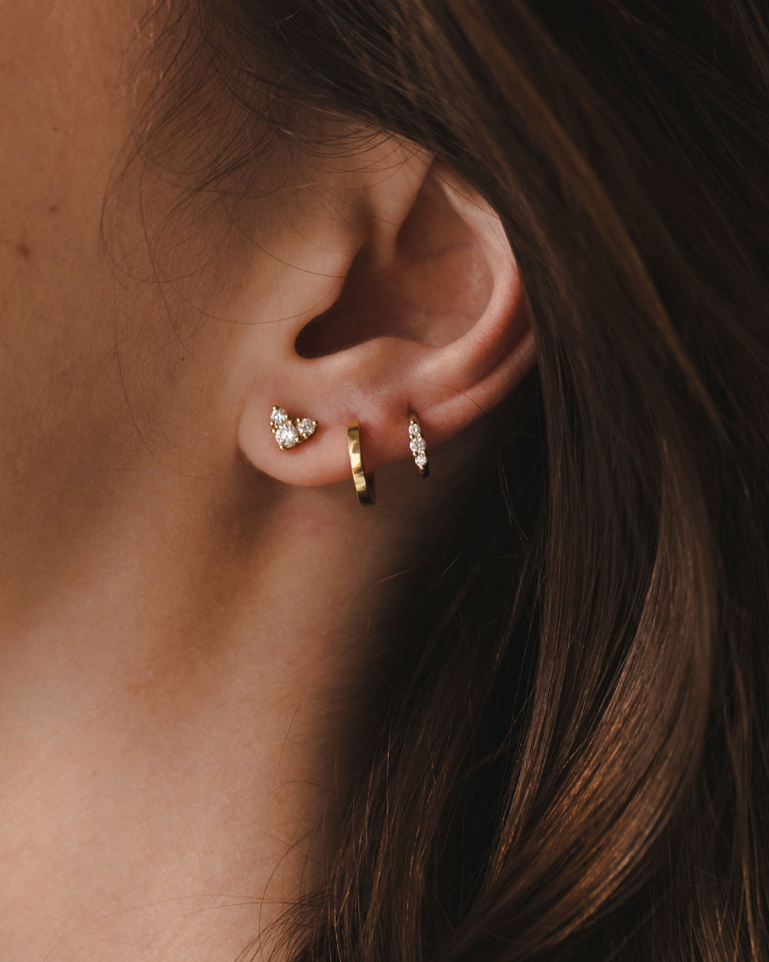 Tatiana Gold Earring White Diamonds