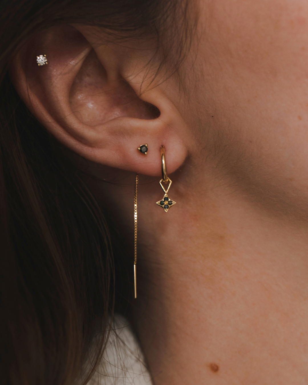 Noni Black Diamond Earring