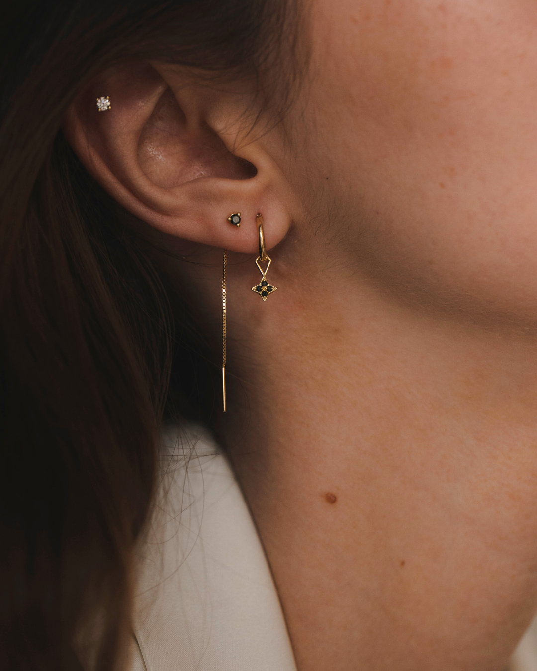 Noni Black Diamond Earring