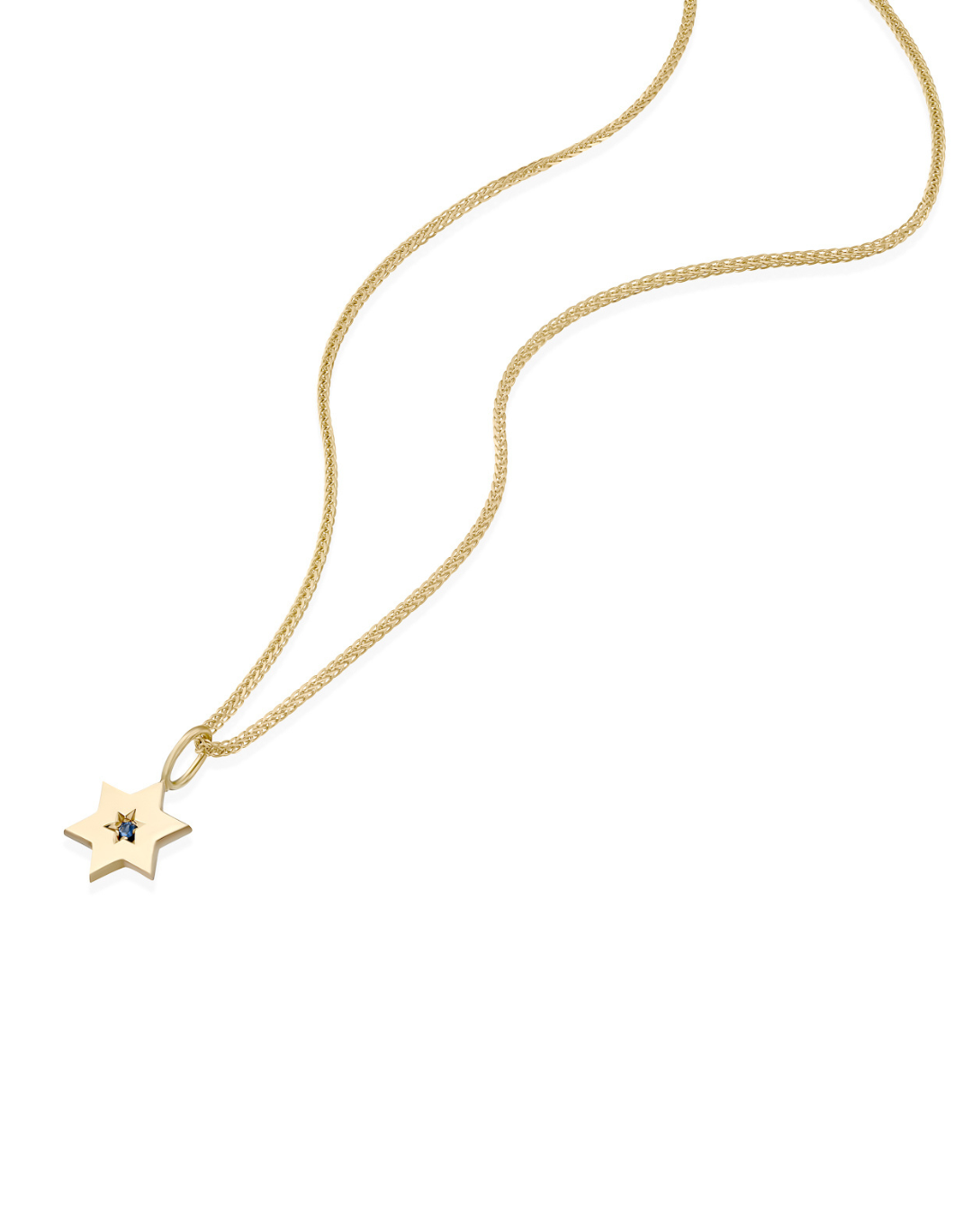 The Gaza envelope Shield Star Of David Gold pendant Sapphire