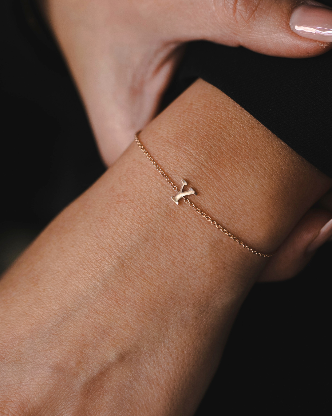Letter gold bracelet