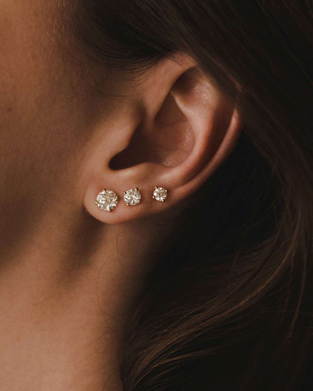 Martina Gold Earring 5mm lab Diamond
