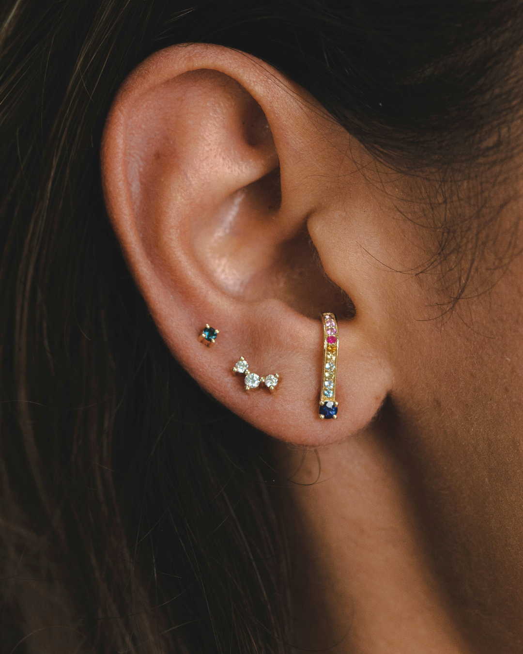 Martina Piercing Earring 2mm Blue Topaz