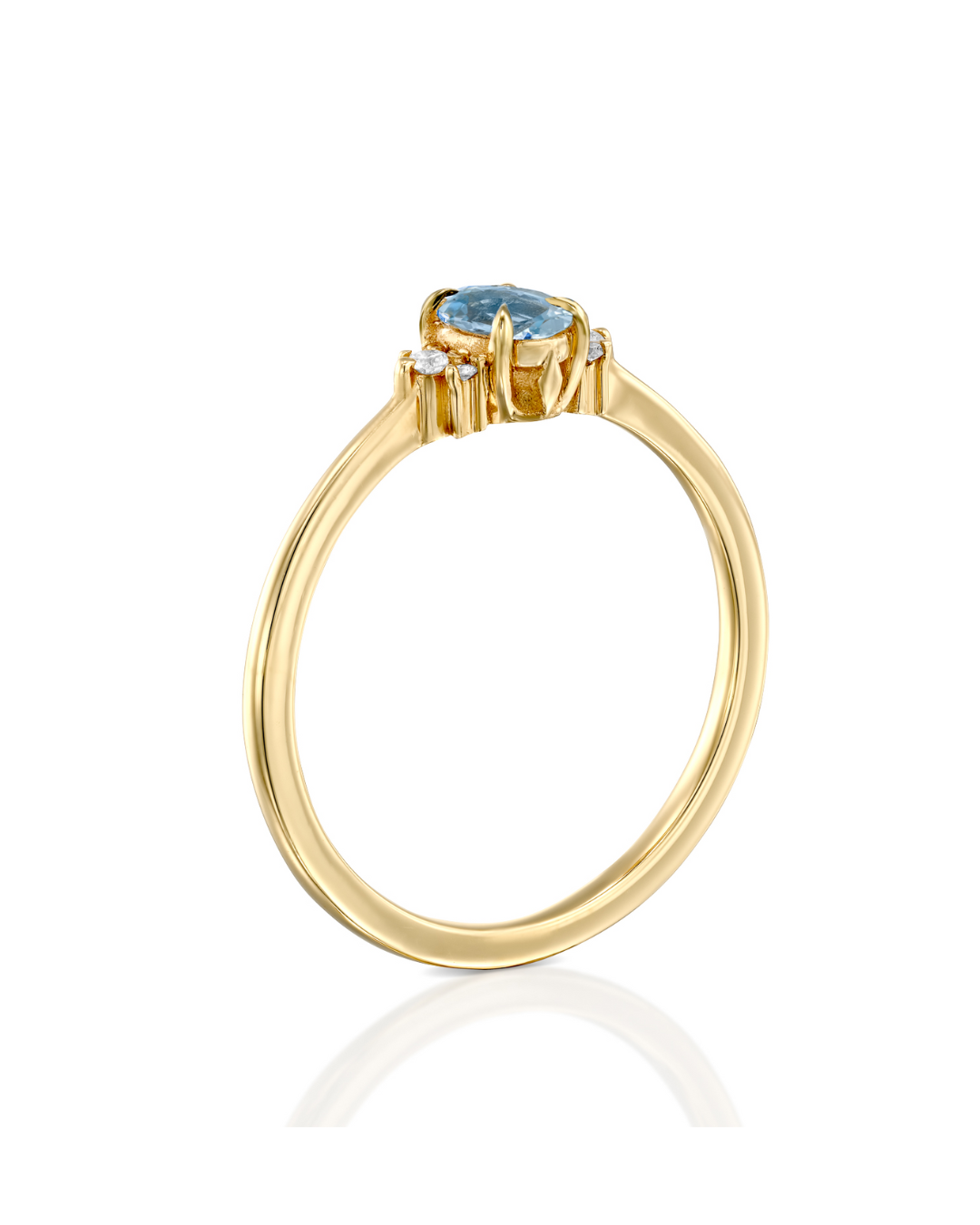 Ella Ring with Aquamarine and Diamonds