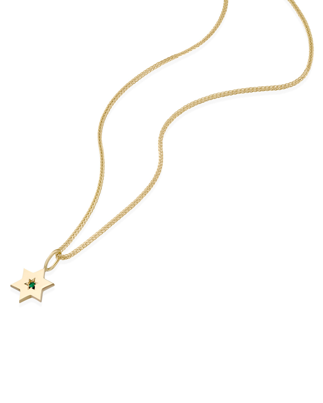 The Gaza envelope Shield Star Of David Gold pendant Emerald