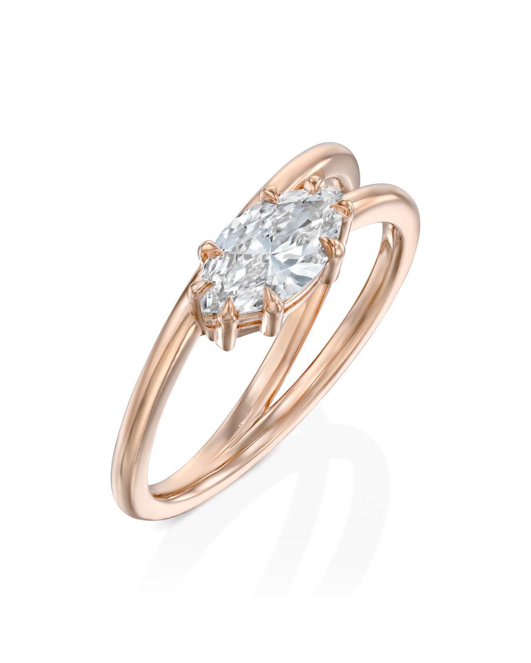 mini alberta ring with marquise white lab diamond