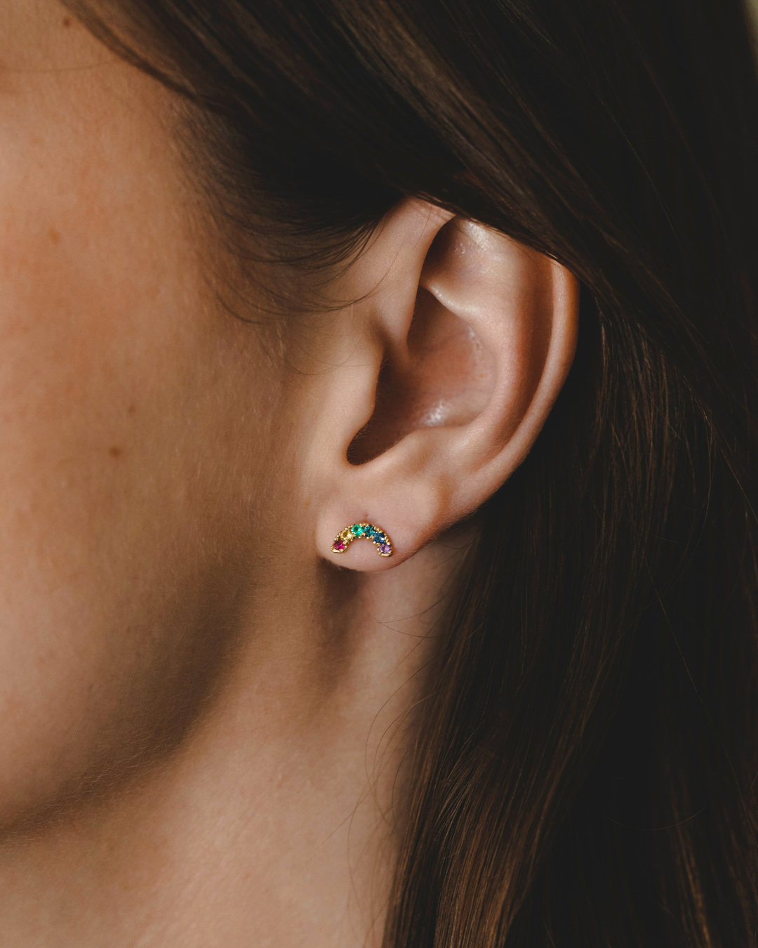 Gold Large Rainbow Earring