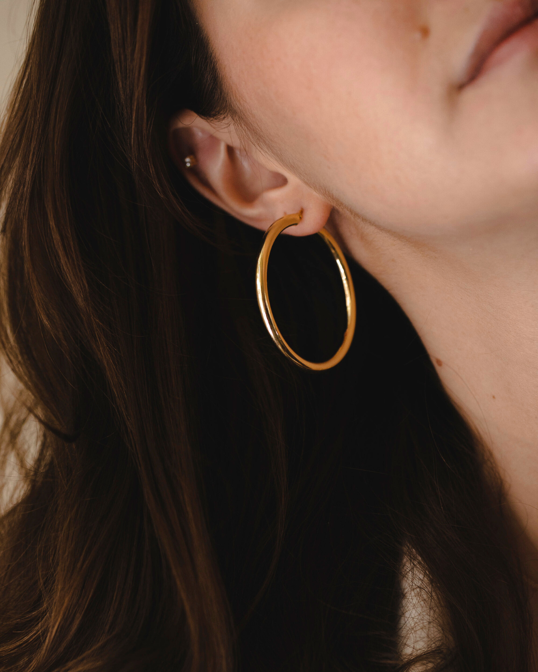 Brandy Gold Hoop Earring 50 mm