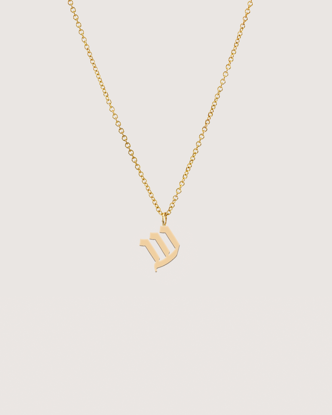 letter pendant - Large Aleph-Bet Gold Pendant