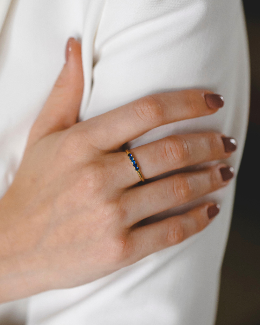 Medium Candy Gold Ring sapphire