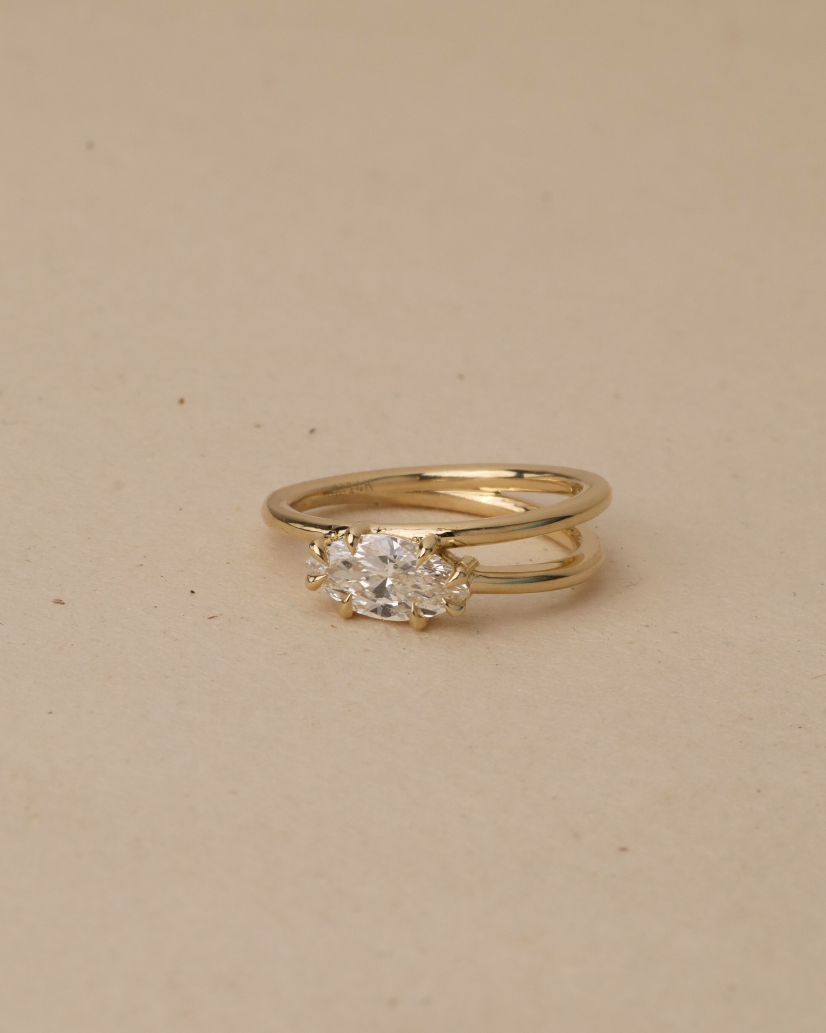 mini alberta ring with marquise white lab diamond