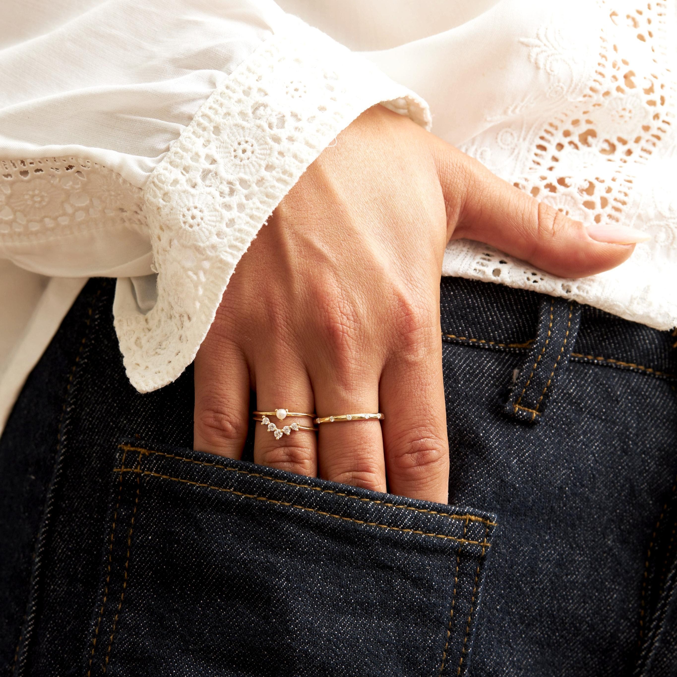 Beth Gold Ring With White Diamonds