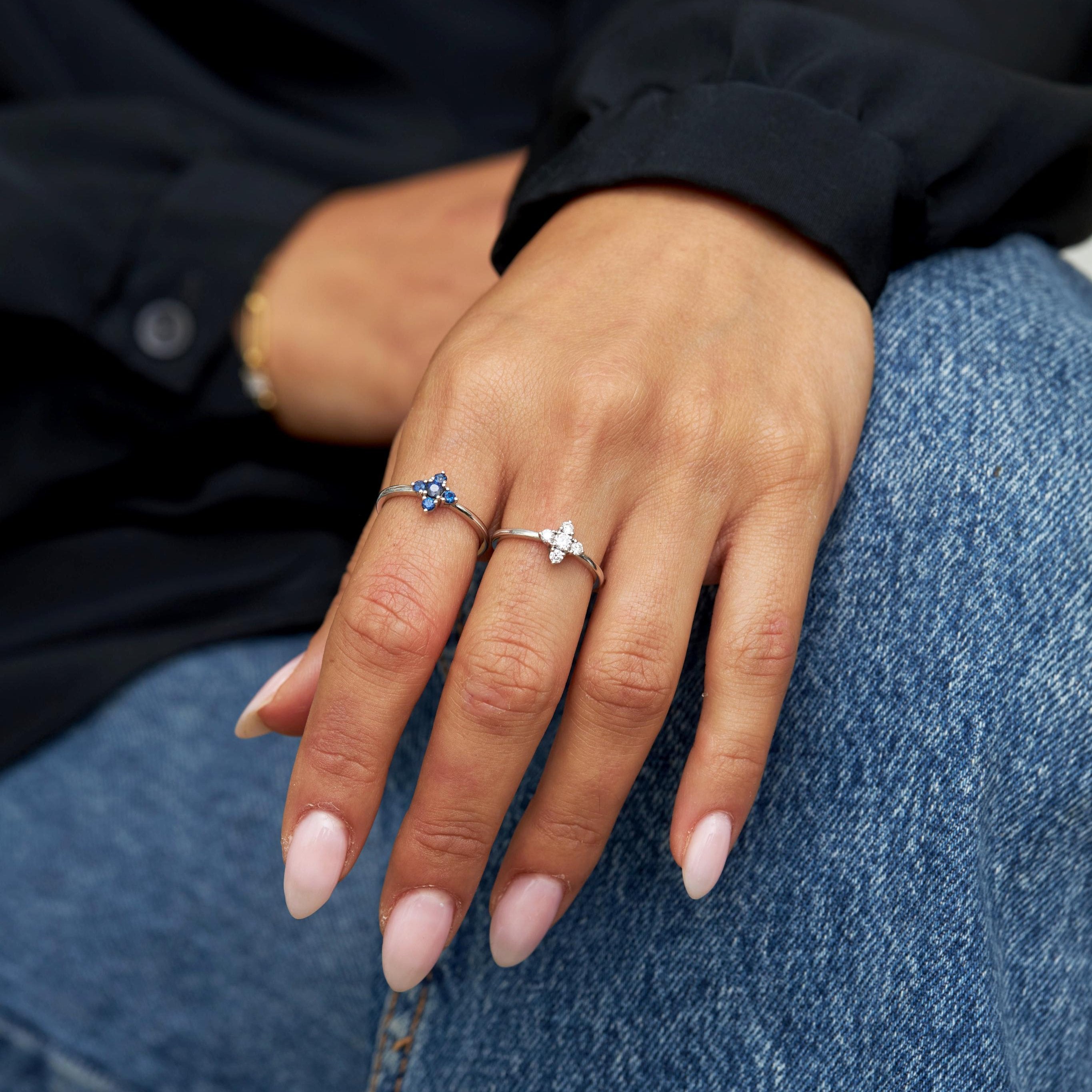 Eliana Ring with Blue Sapphires