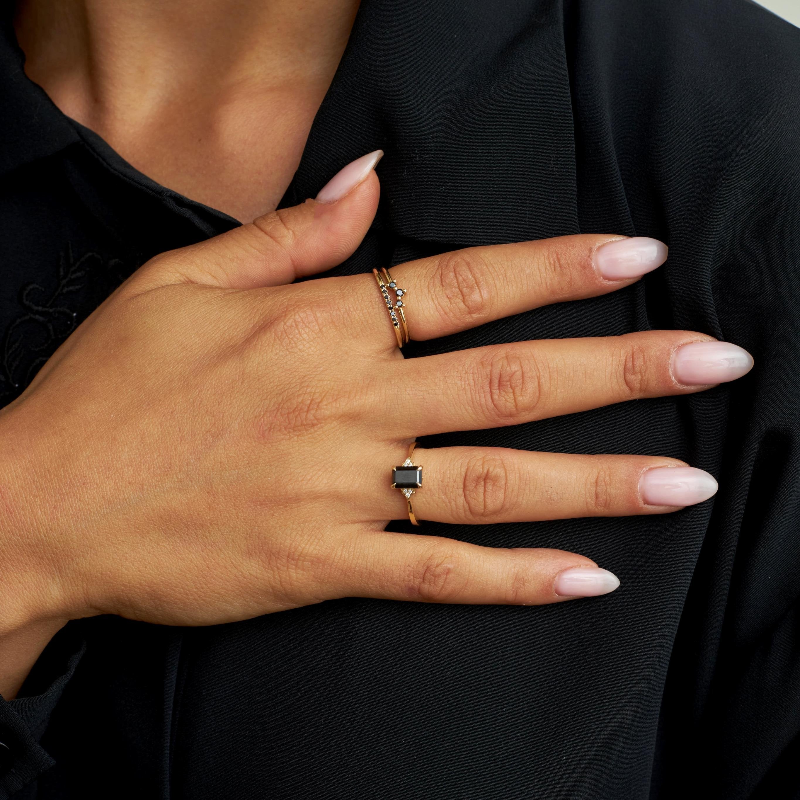 Meghan Ring With Black Diamond