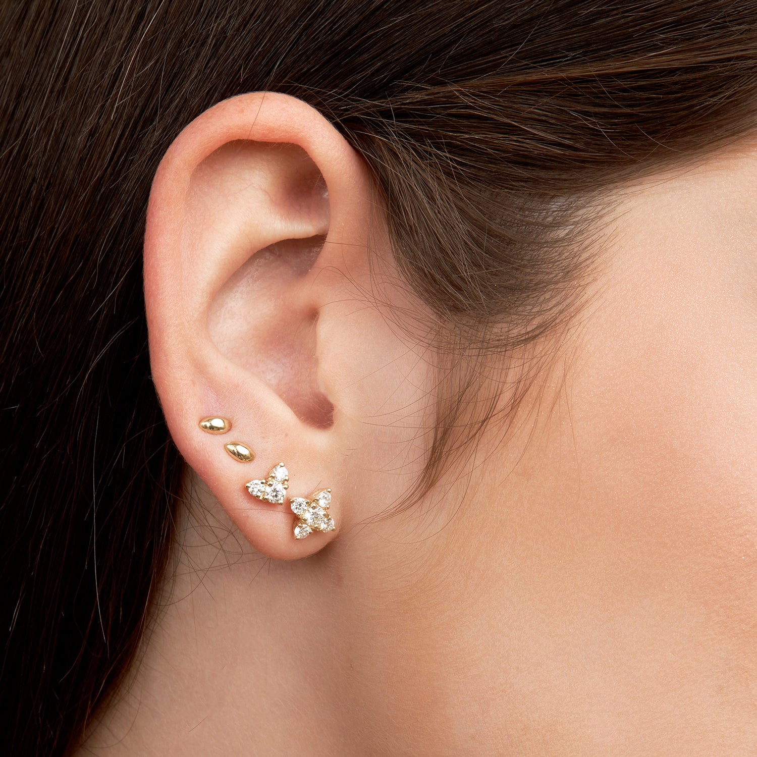 Eliana Gold Earring White Diamonds