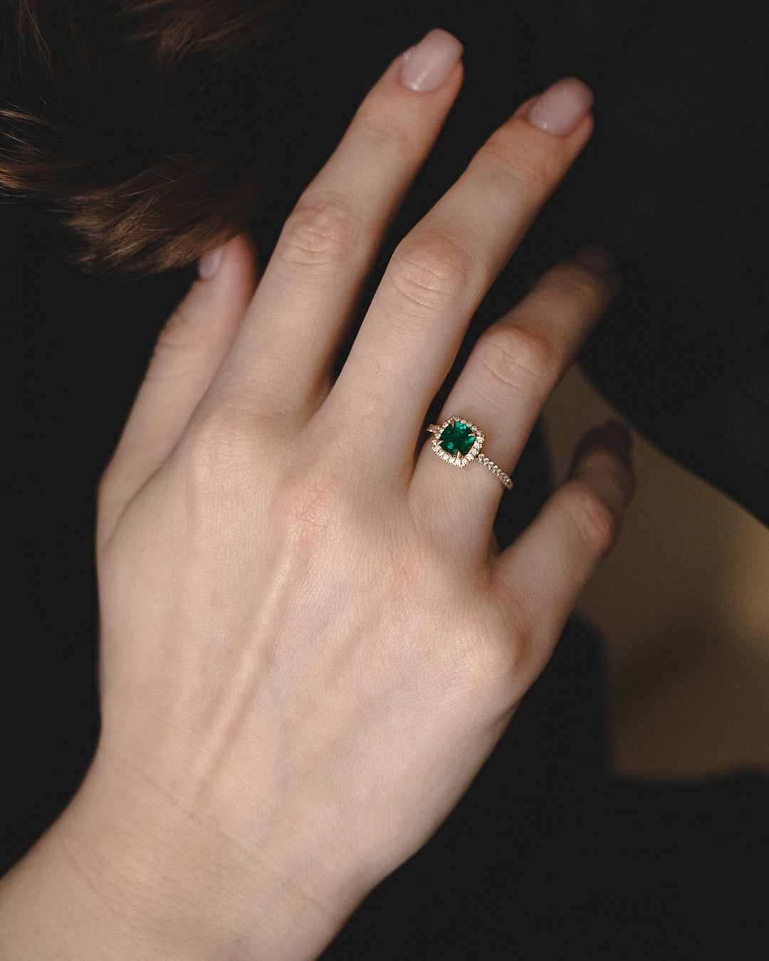 Rachel Ring With Emerald and Diamonds