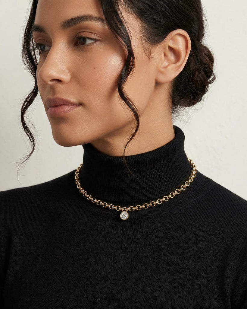 dolly gold necklace diamond