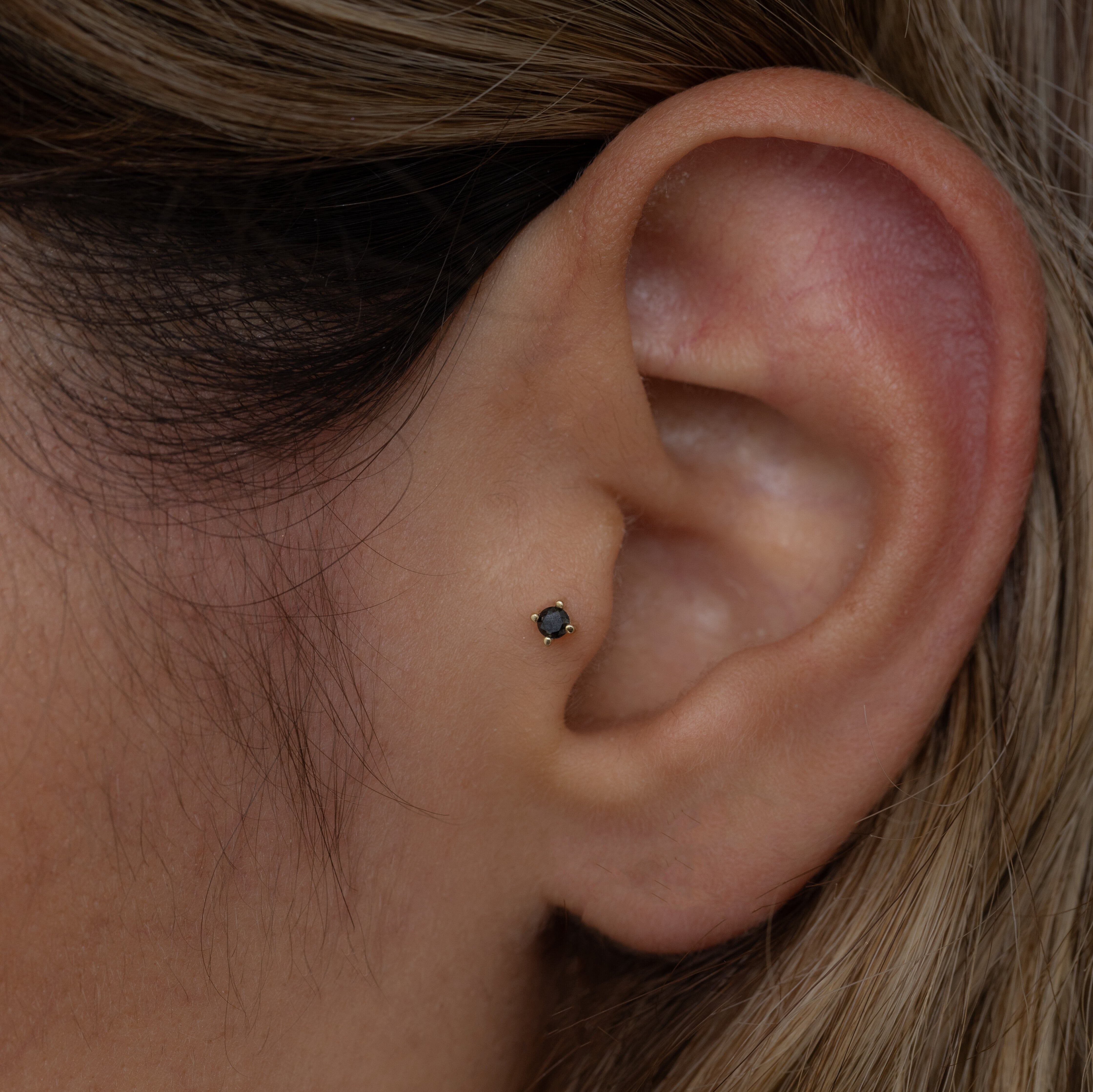 Martina Piercing Earring 2mm Black Diamond