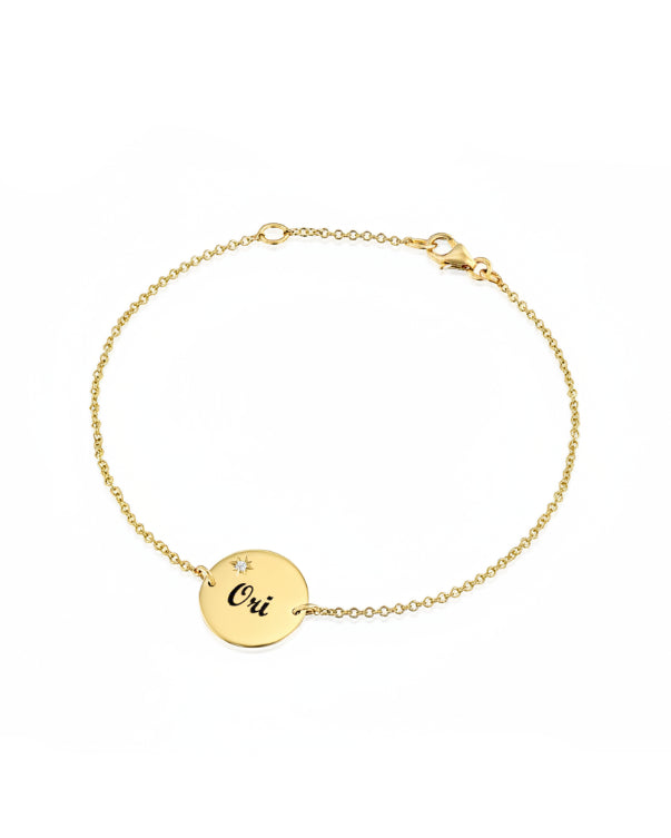 Chiara Gold Bracelet Star Setting & Engraving