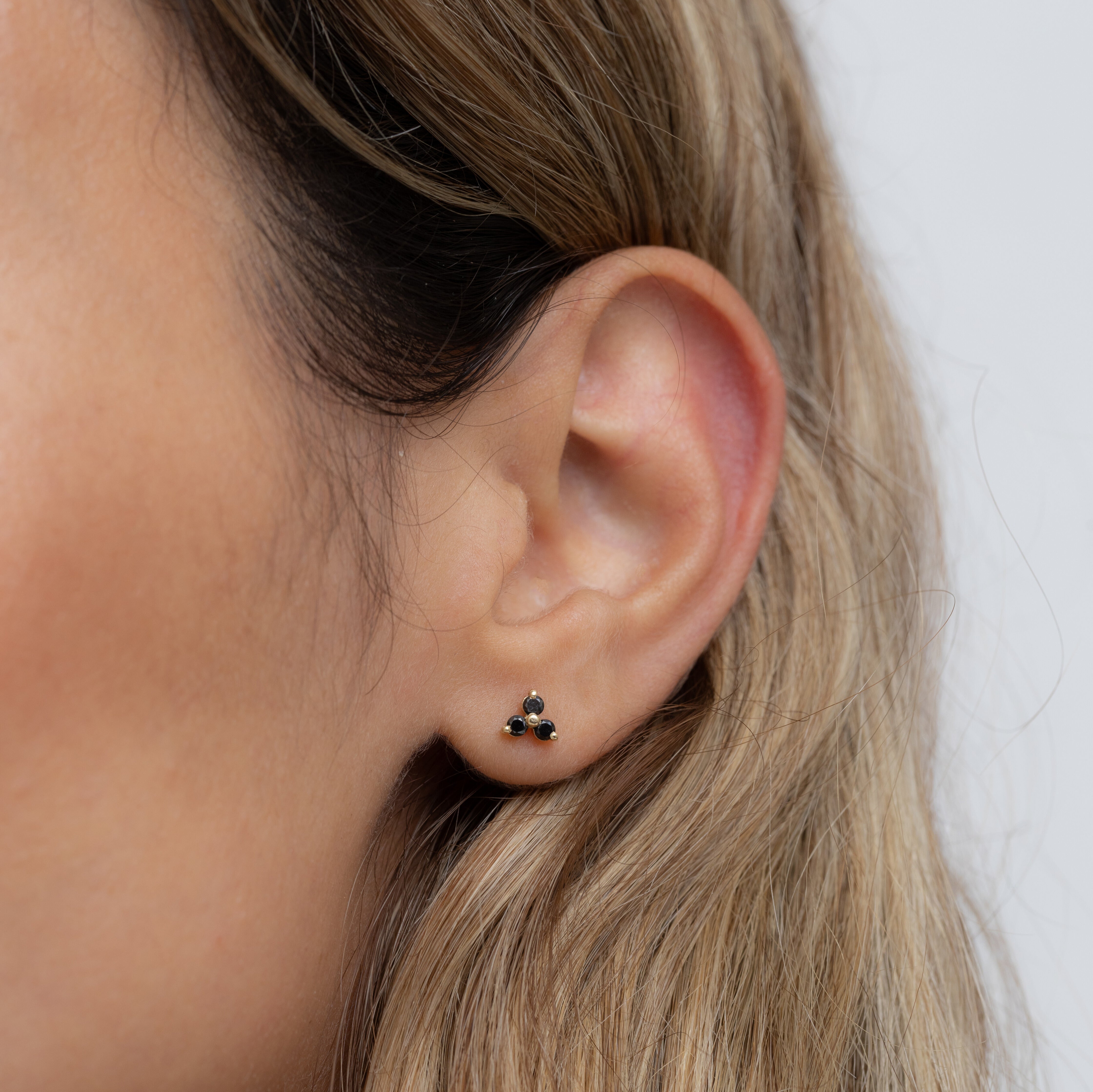 Grace Piercing Earring With Black Diamonds