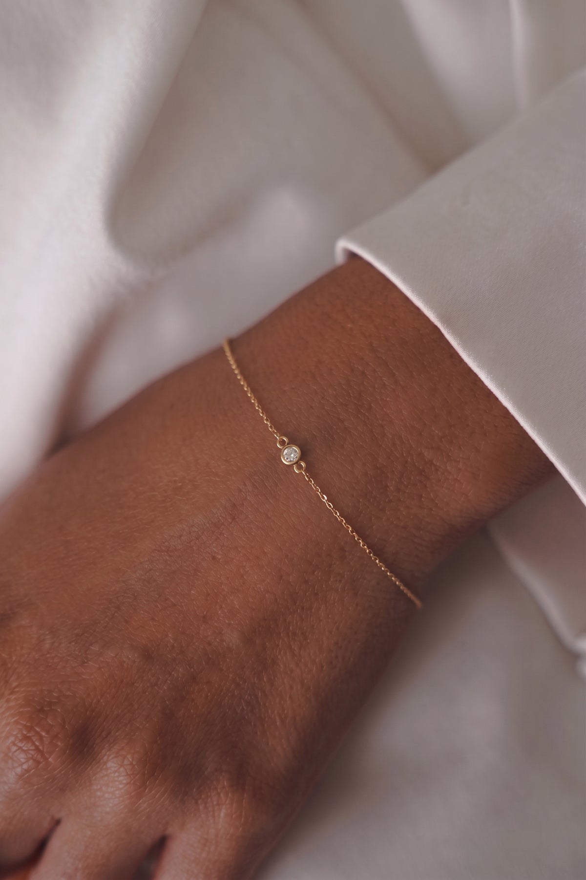 Alexis Gold Bracelet 3MM White Diamond