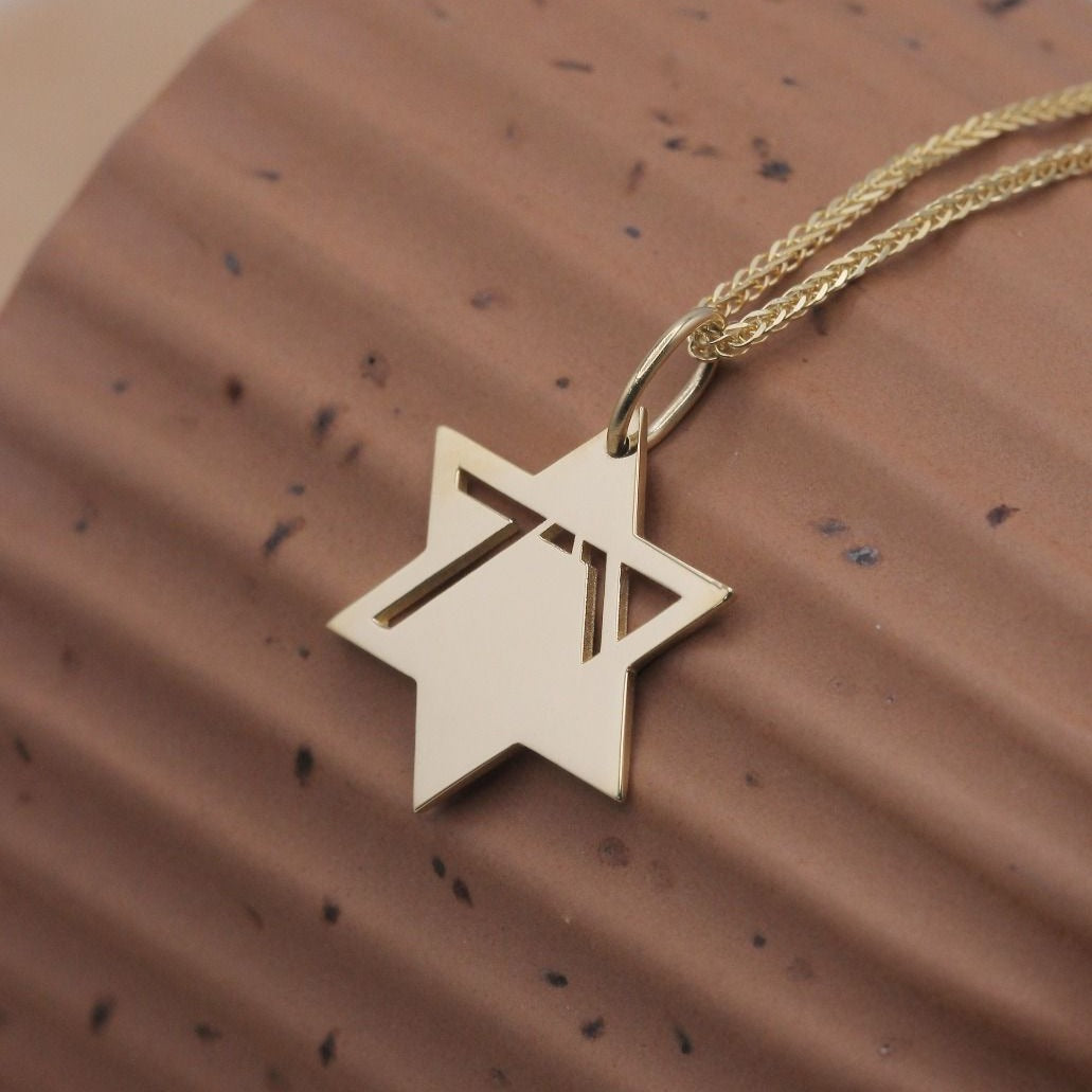 Heroism Star Of David Gold Necklace