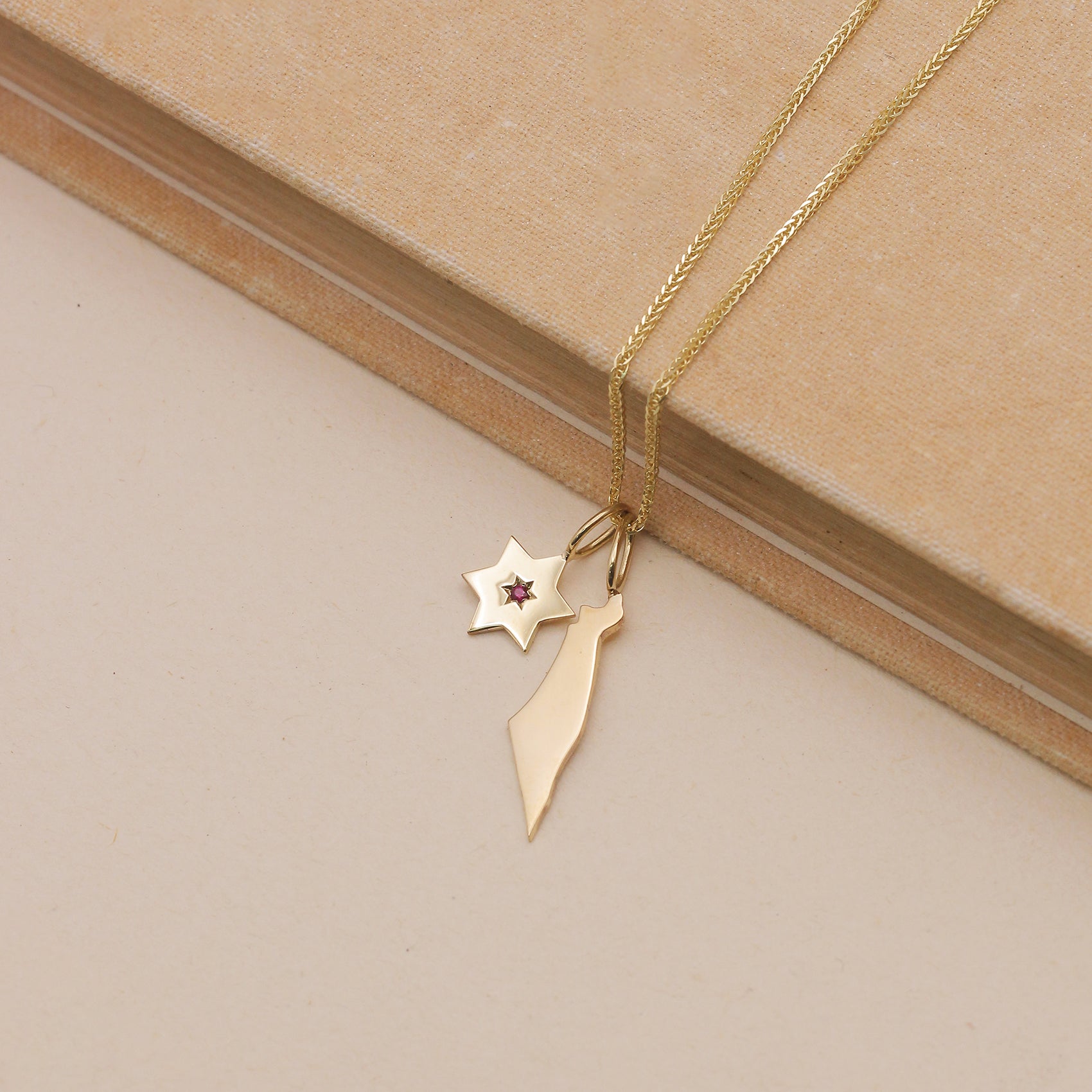 Israel map Gold pendant
