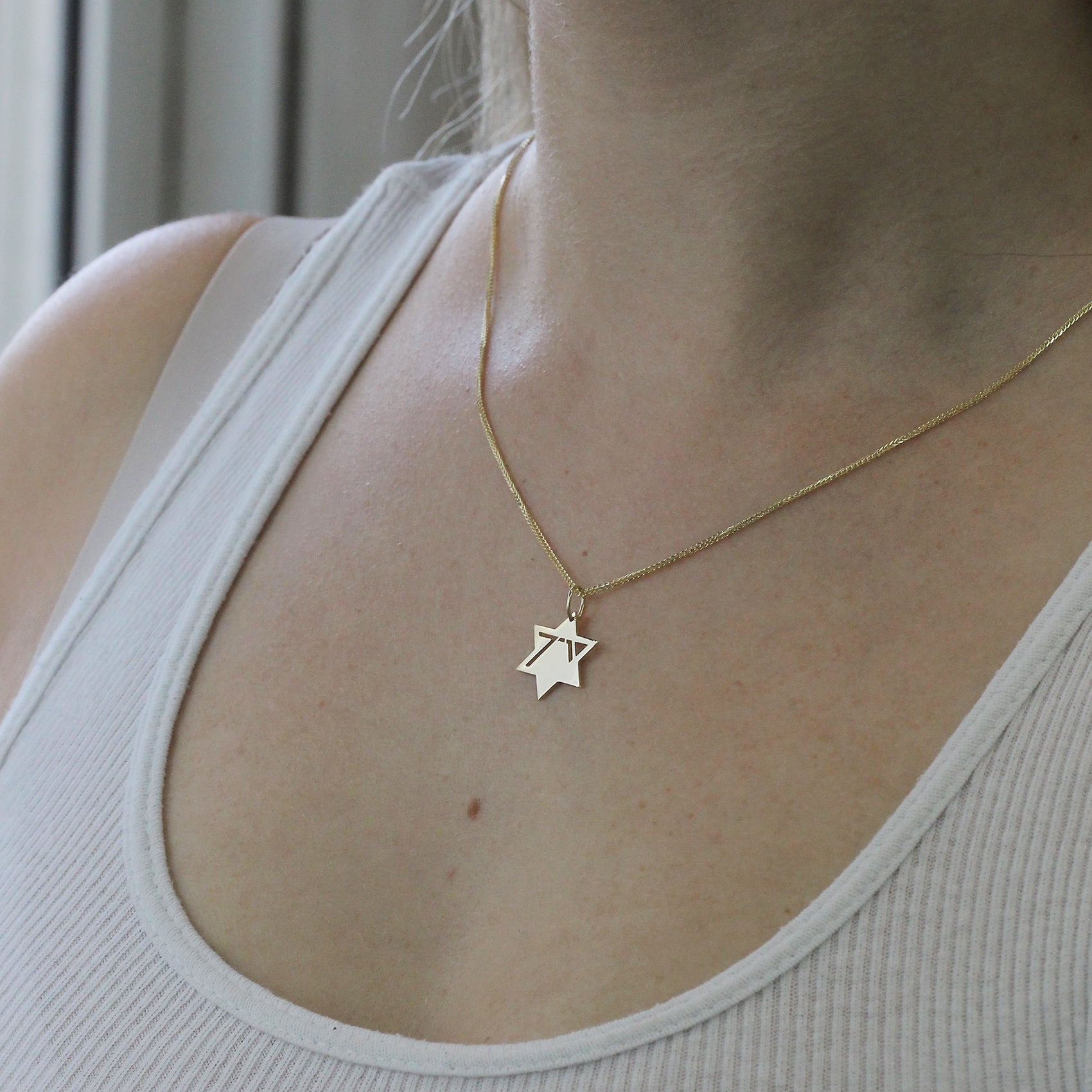 Heroism Star Of David Gold Necklace