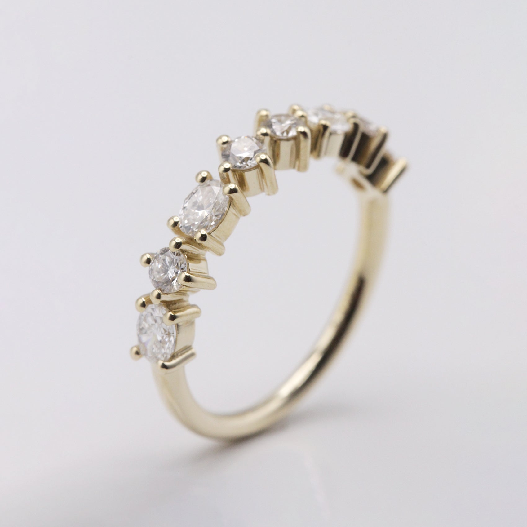 Queen E Gold Ring with White Diamonds