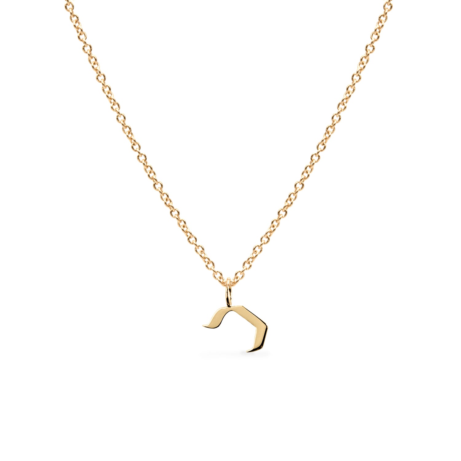 solid gold hebrew letter כ