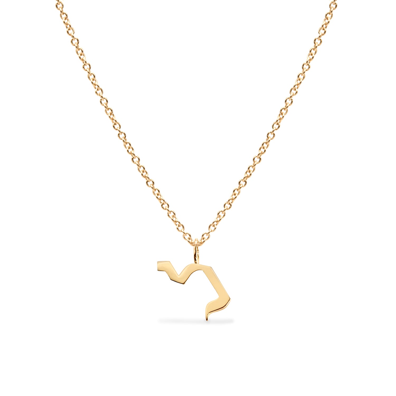 solid gold hebrew letter ל