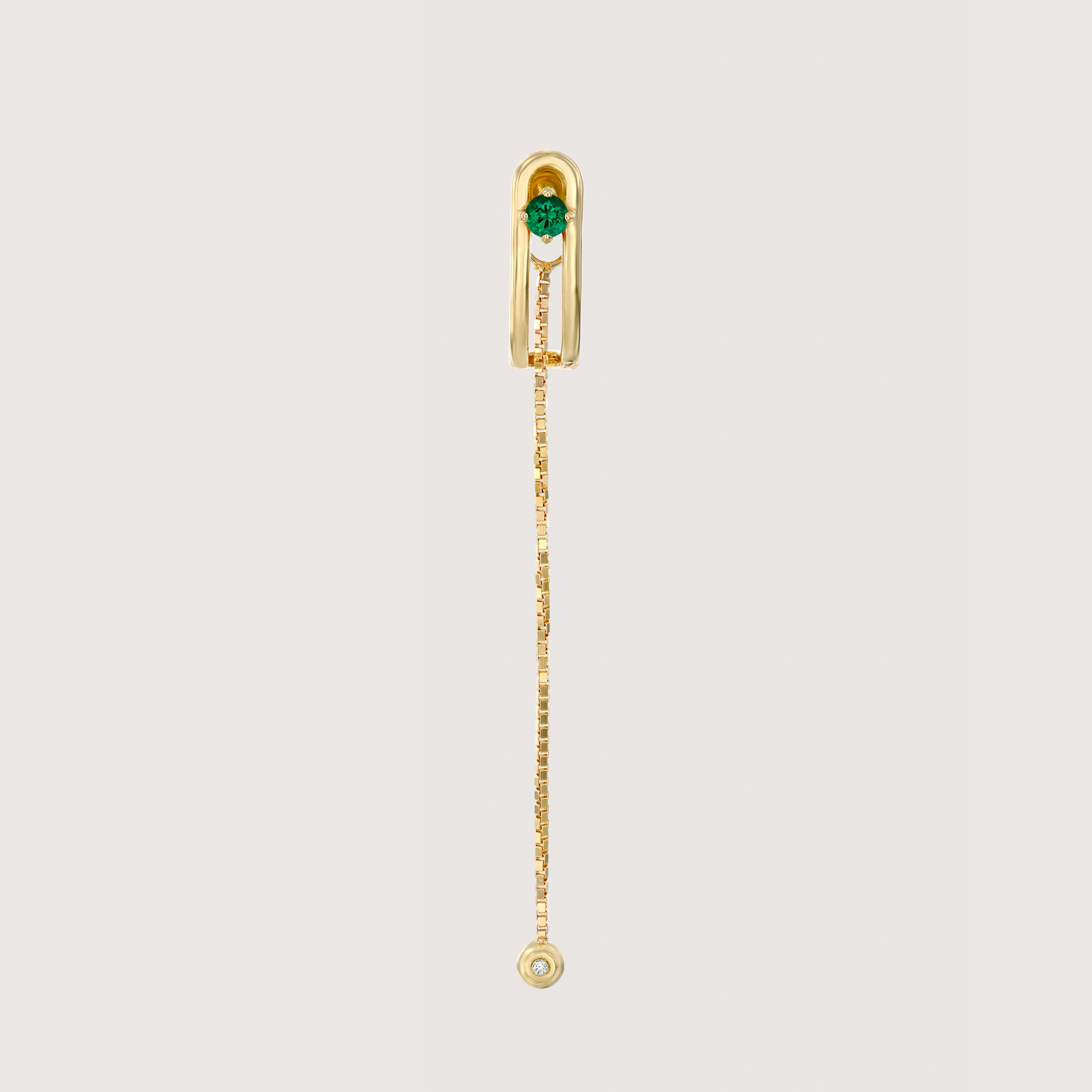 Earring 12 - Emerald & White Diamonds