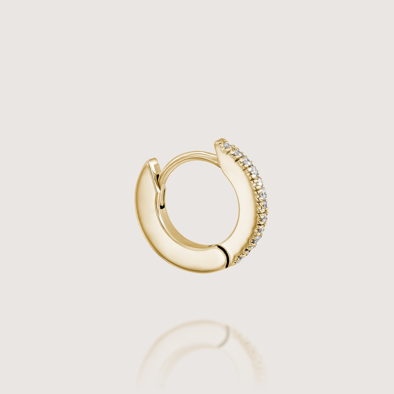 Khloé Medium Hoop Gold Earring with White Diamonds
