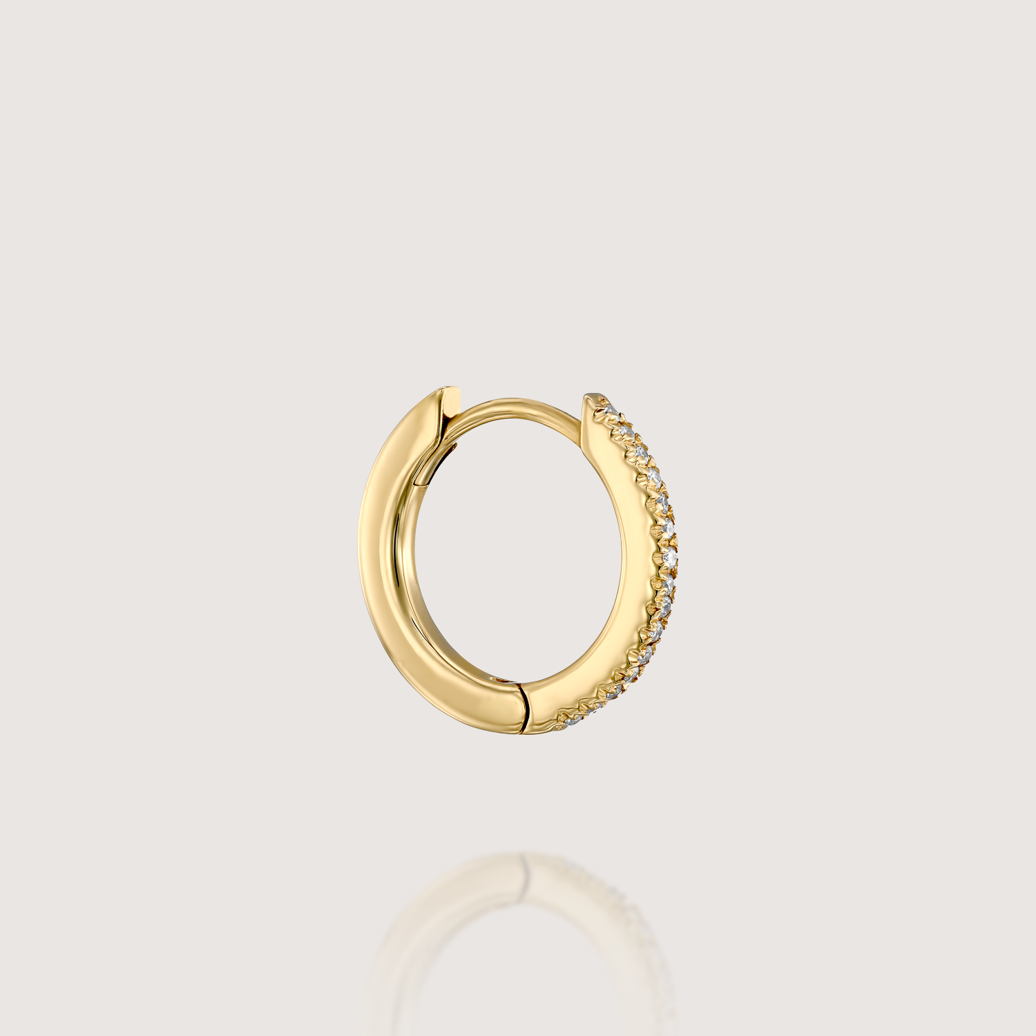 Khloé Large Hoop Gold Earring with White Diamonds