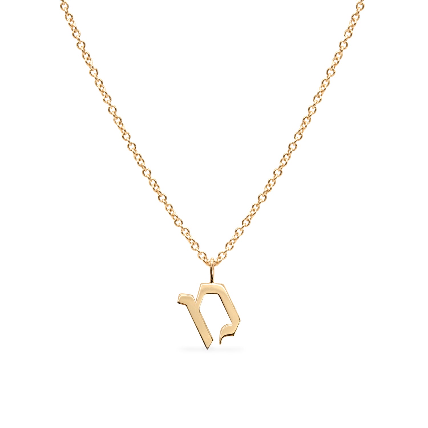 solid gold hebrew letter מ
