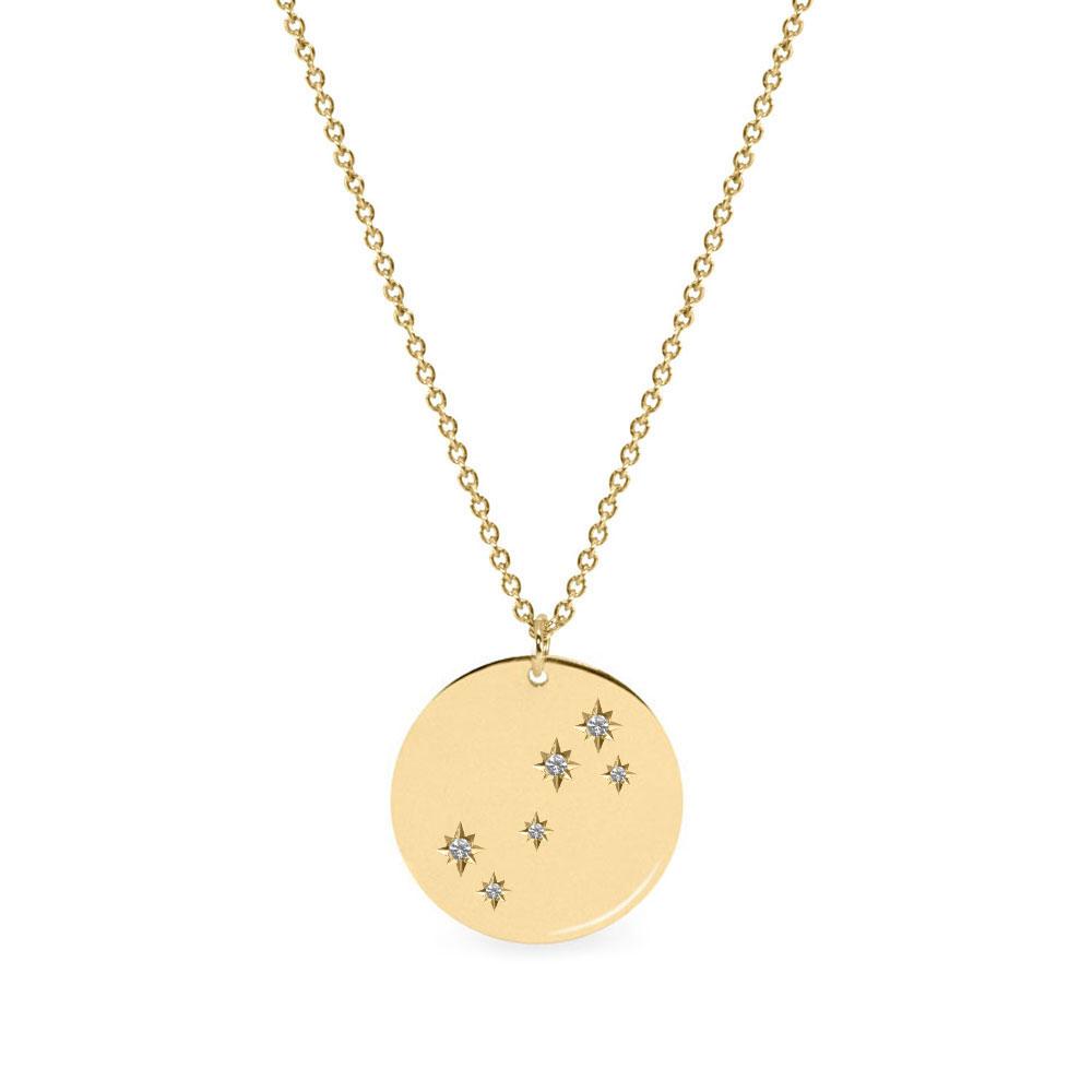 Chiara Gold Necklace - zodiac chart & diamond setting