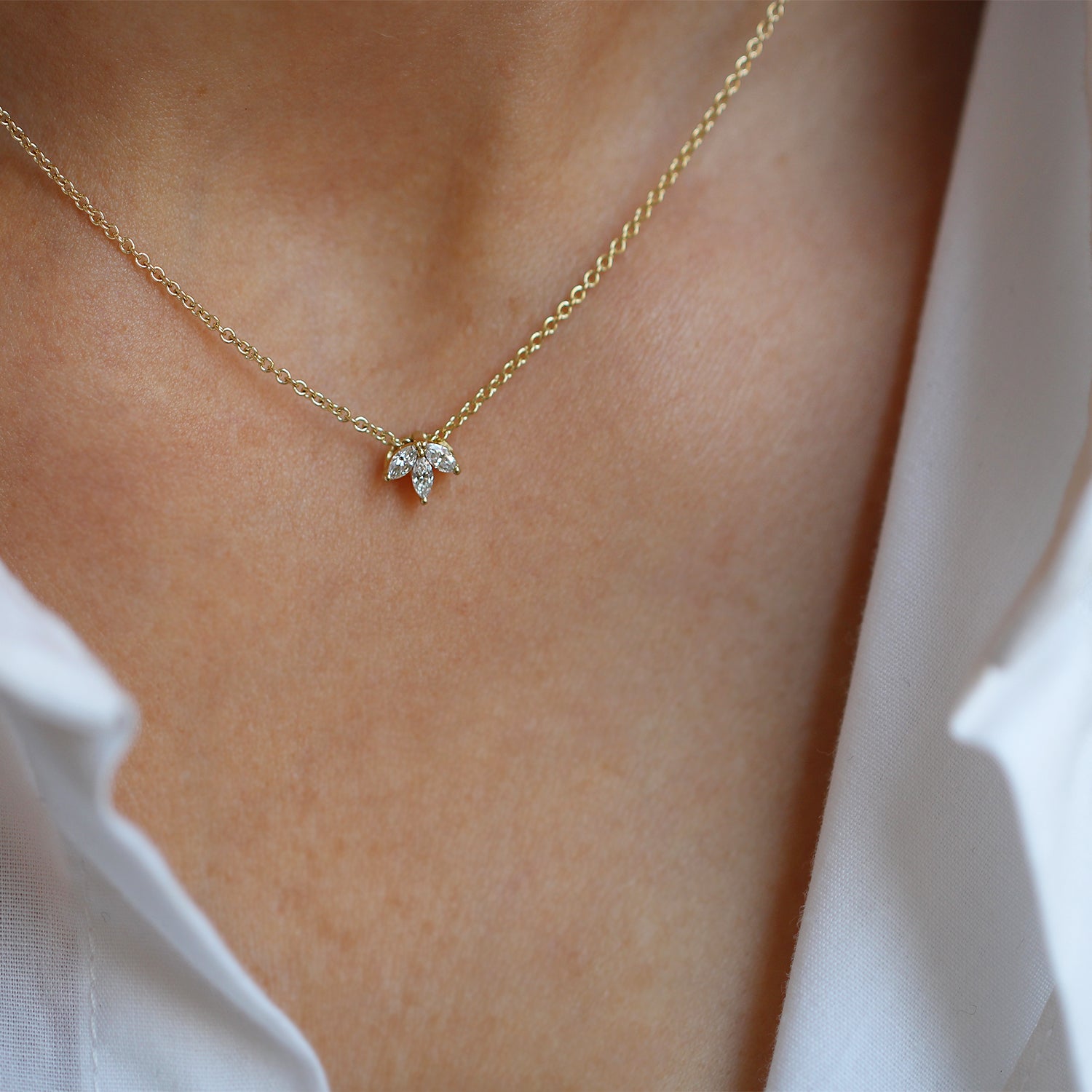 Françoise Necklace with White Diamonds