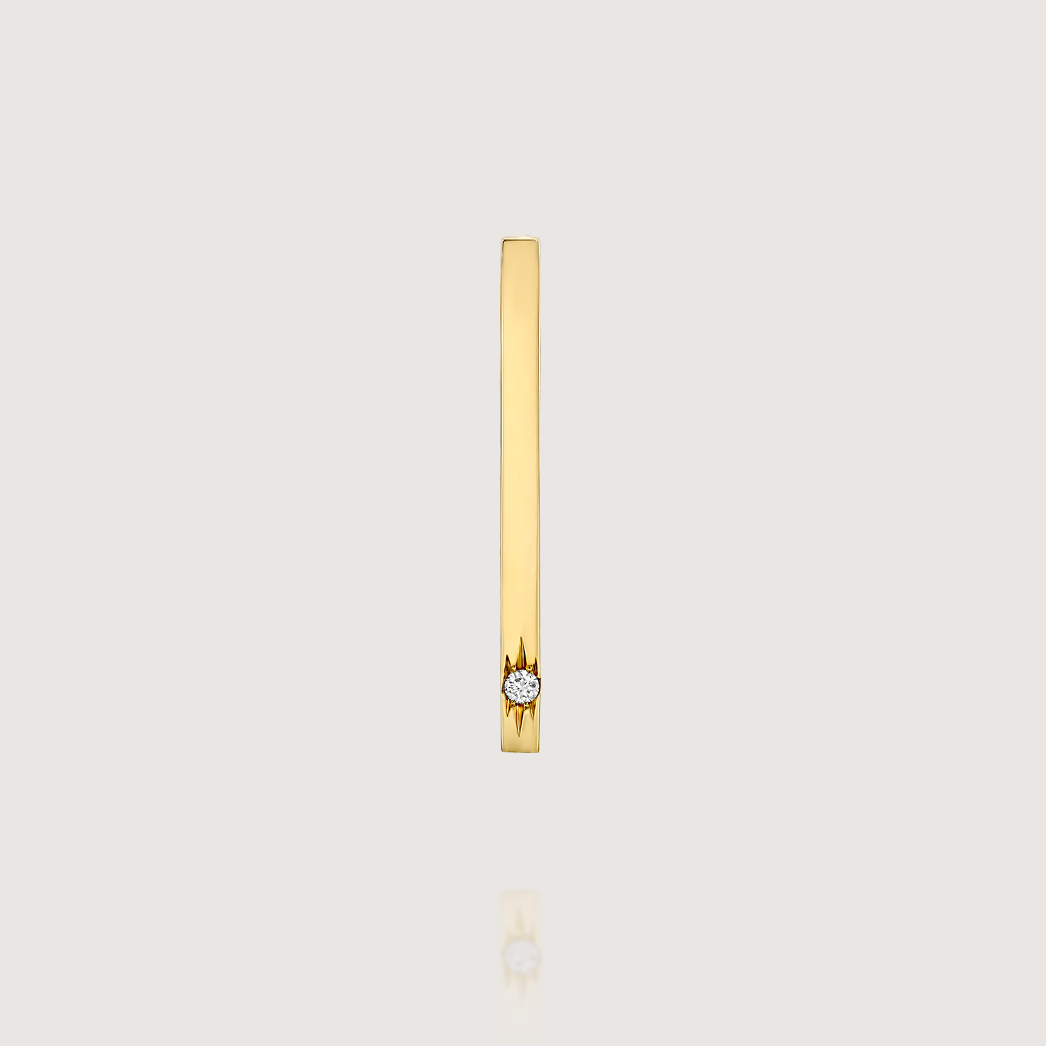 Long Bar Earring Star Setting